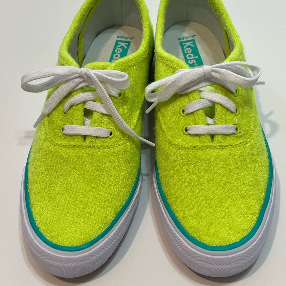 NEW Keds Terry Cloth Neon Sneakers  SZ - 7.5 / 38 - Picture 3 of 15